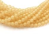 Sueded Gold Lamé Czech Glass Bead 6mm Round  - 50 Pc
